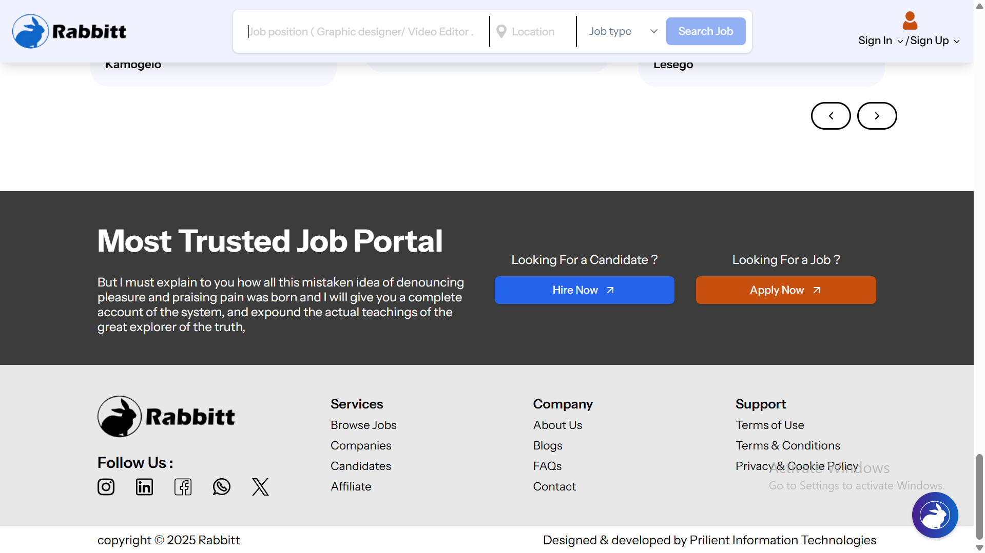 Rabbitt: Job Portal Website Development - Image 1