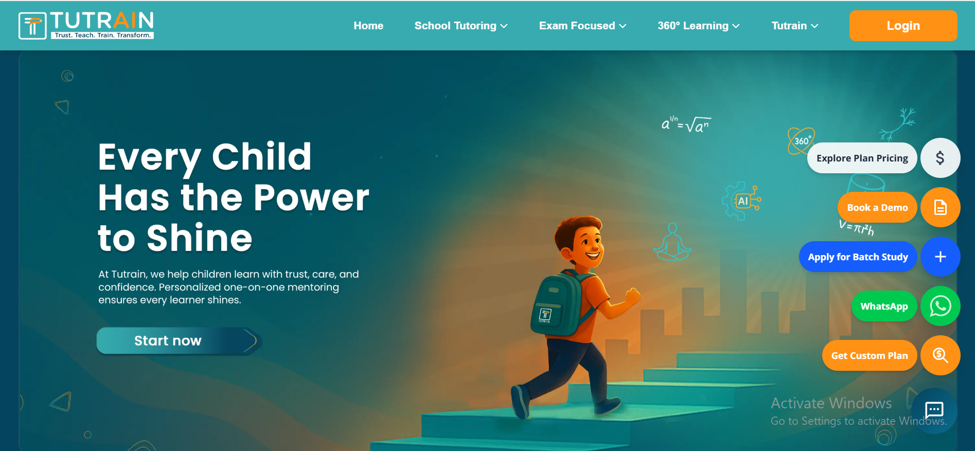 TUTRAIN: EdTech Website Development